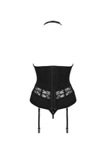 Corset cu tanga Serafia Obsessive Negru XS/S