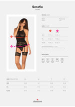 Corset cu tanga Serafia Obsessive Negru XS/S