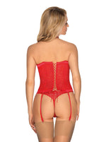 Corset roșu cu tanga Flameria Obsessive S/M