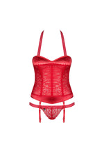 Corset roșu cu tanga Flameria Obsessive S/M