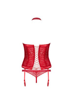 Corset roșu cu tanga Flameria Obsessive S/M