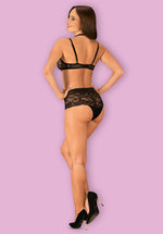 Set Elizenes Obsessive din dantelă negru S/M