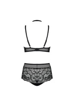 Set Elizenes Obsessive din dantelă negru S/M