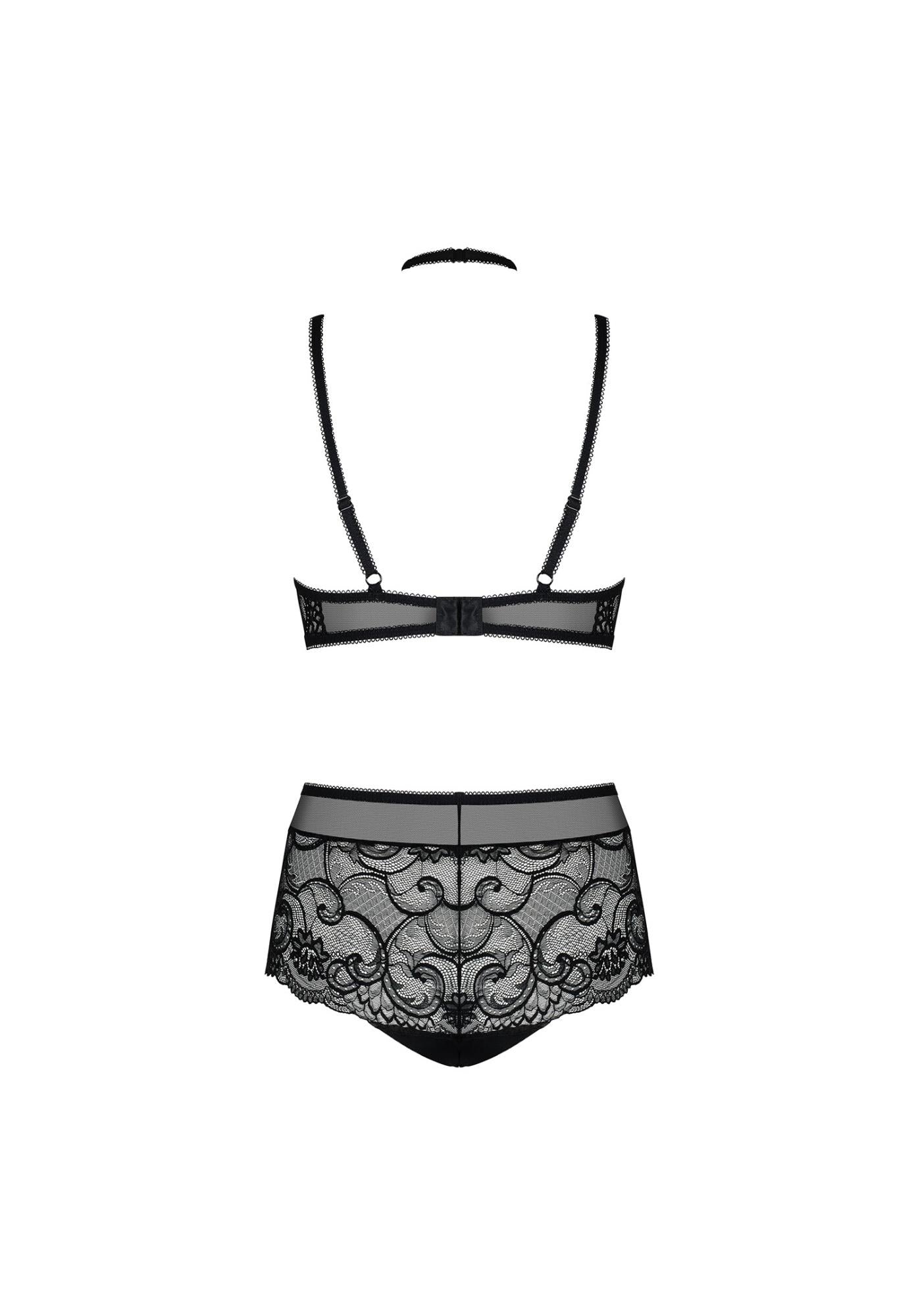 Set Elizenes Obsessive din dantelă negru S/M