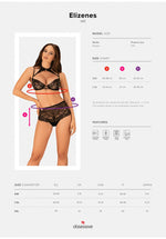 Set lenjerie intimă Obsessive Elizenes negru L/XL cu choker