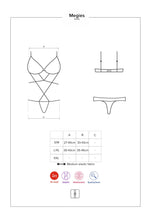 Body Megies Obsessive cu dantelă geometrică, negru, S/M