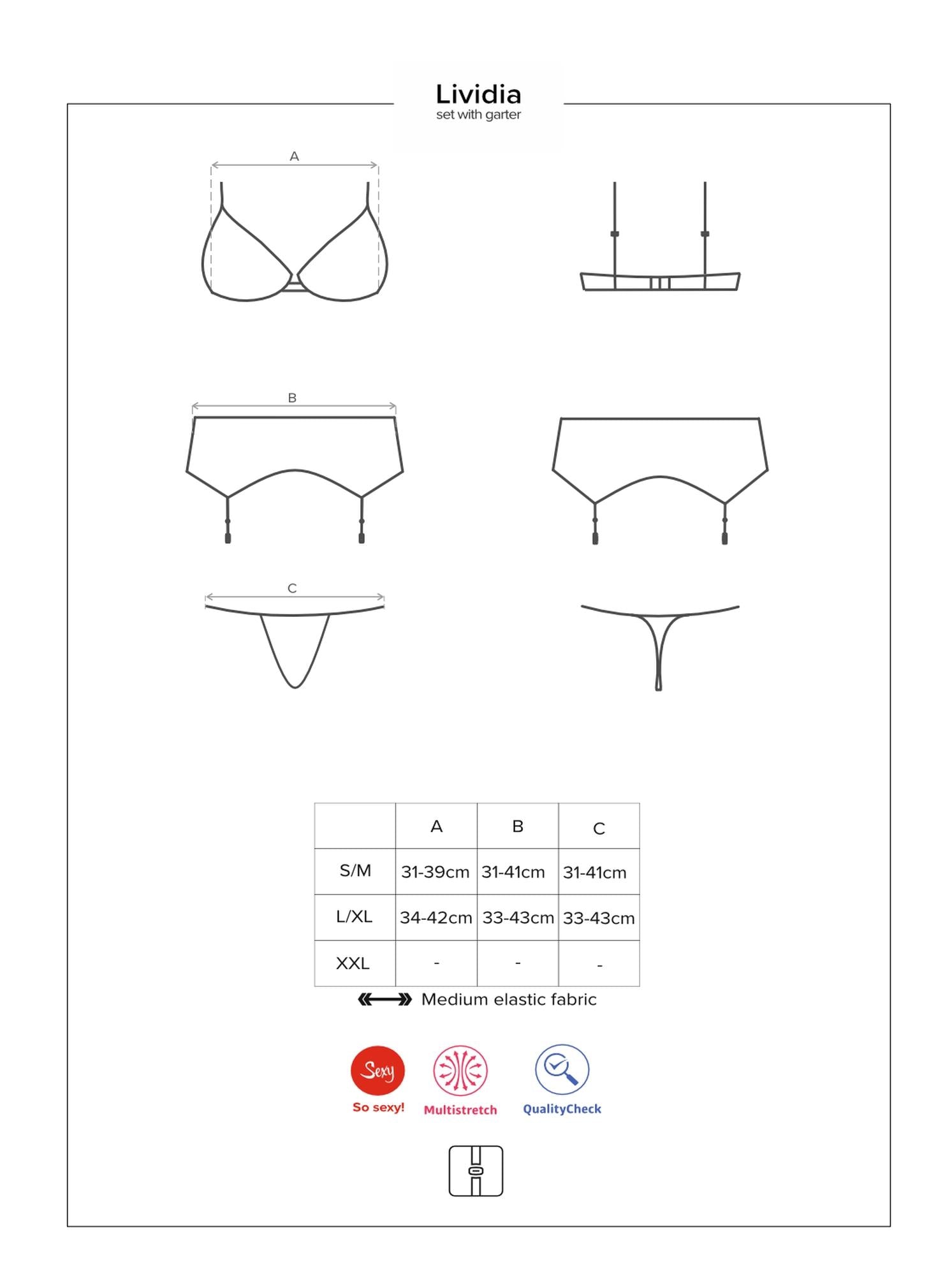 Set lenjerie intimă Lividia Obsessive roșu S/M