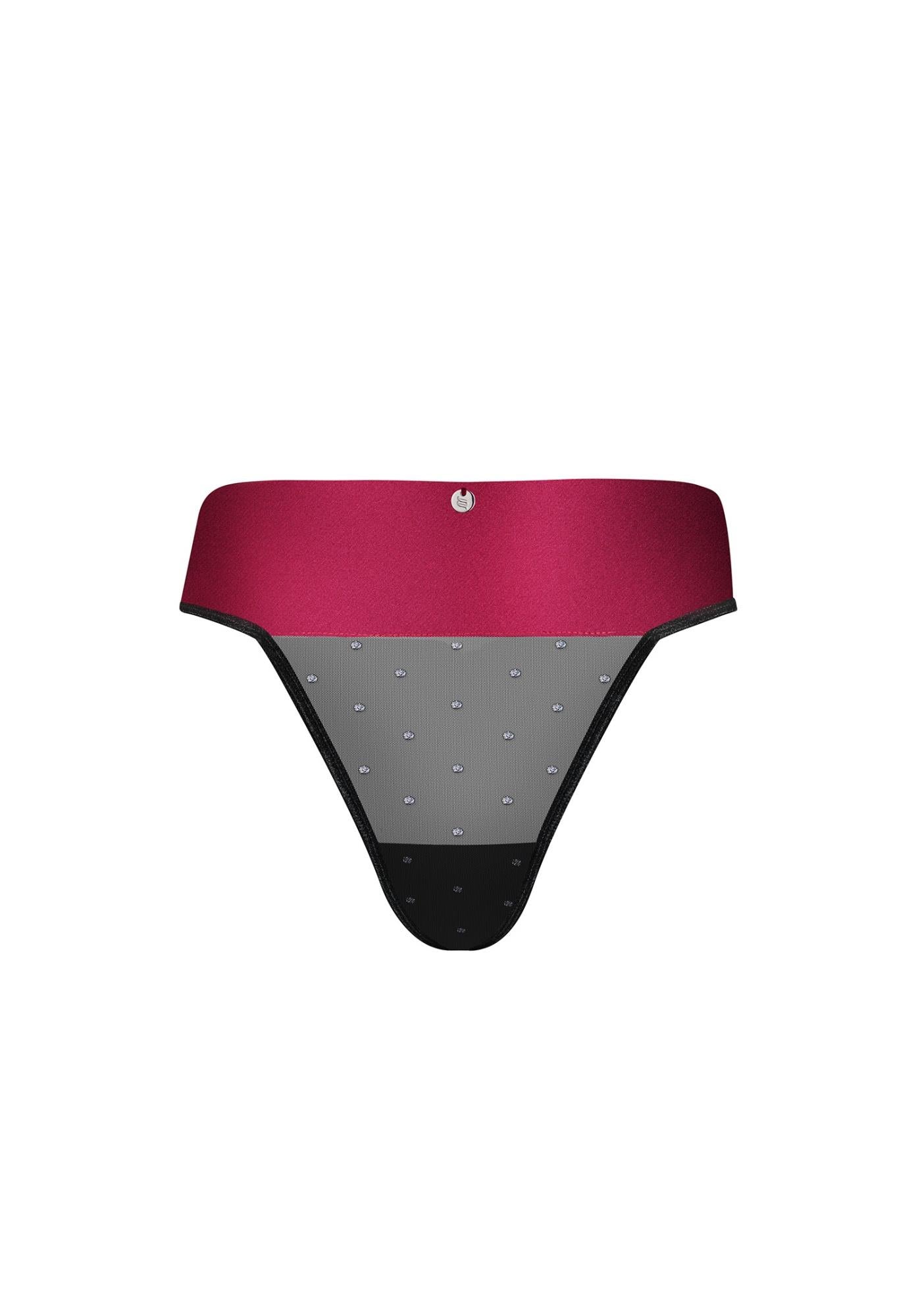 Obsessive Tienesy tanga deschis negru 2XL/3XL