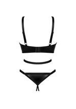 Body erotic cu imprimeu deschis Obsessive Armares negru XS/S