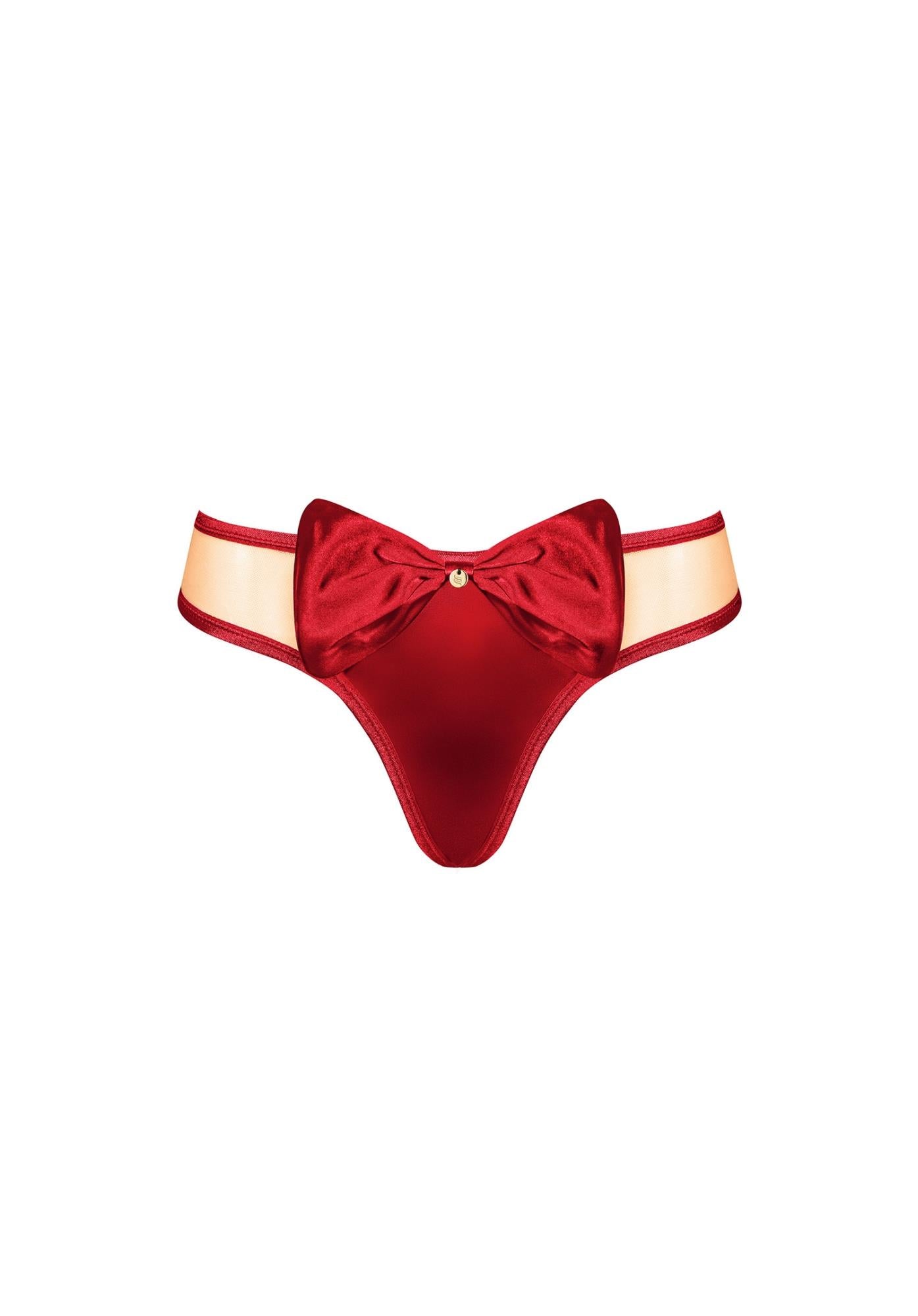 Rubinesa Obsessive tanga roșu cu fundă L/XL