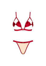 Set lenjerie intimă Rubinesa Obsessive din satin roșu L/XL