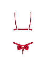 Set lenjerie intimă Rubinesa Obsessive din satin roșu L/XL