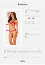 Set lenjerie intimă Rubinesa Obsessive din satin roșu L/XL