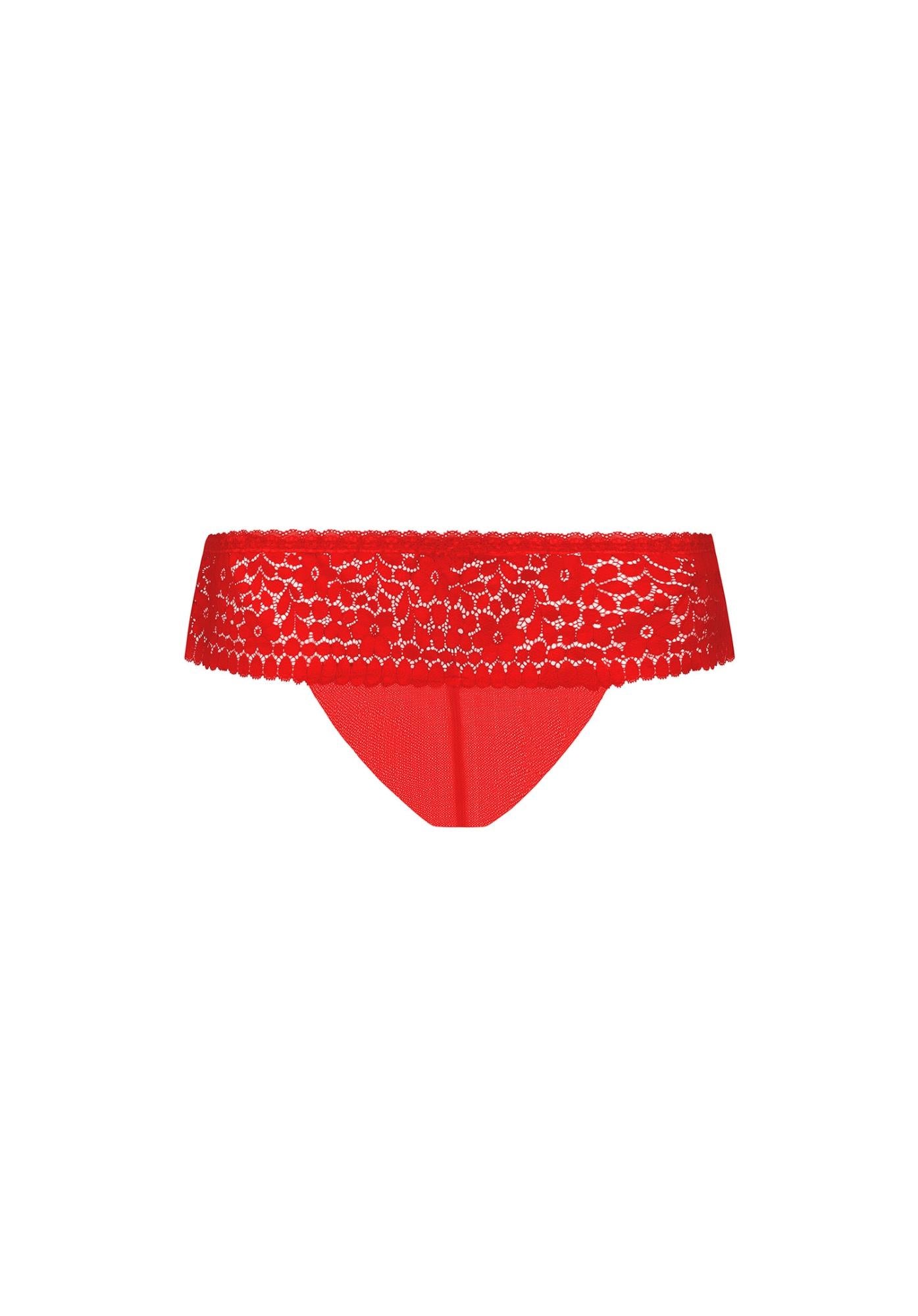Chiloți Obsessive Blossmina din dantelă roșie 4XL 5XL