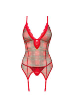Corset de Crăciun Obsessive Jollymore Roșu XS/S