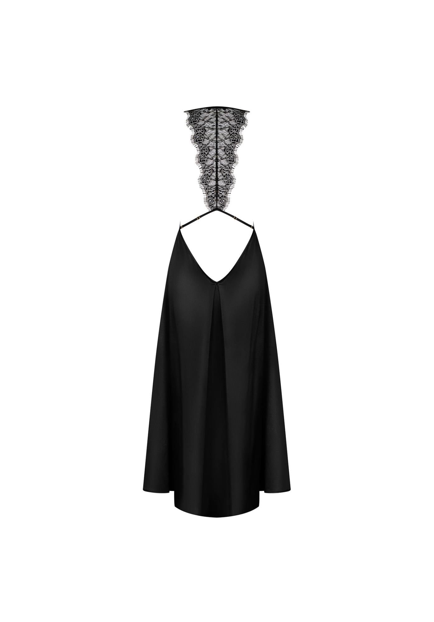Rochie Agatya Obsessive neagră din dantelă L/XL