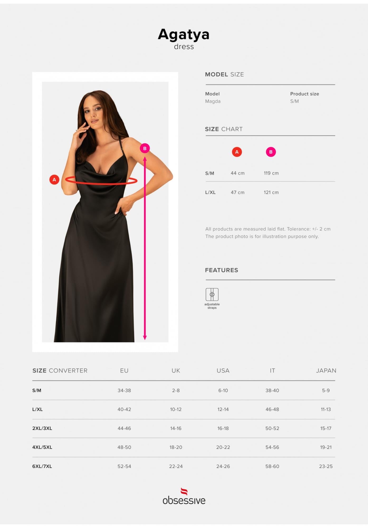 Rochie Agatya Obsessive neagră din dantelă L/XL