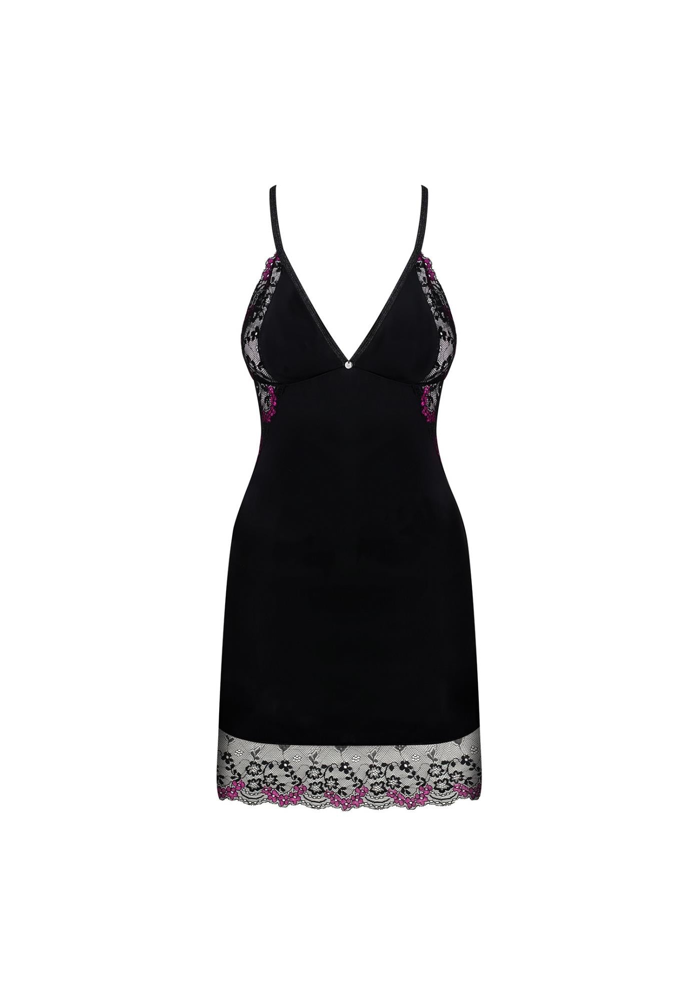 Tricou și tanga Obsessive Vanessme Negru L/XL
