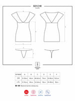 Cămașă de noapte Obsessive din dantelă cu tanga L/XL