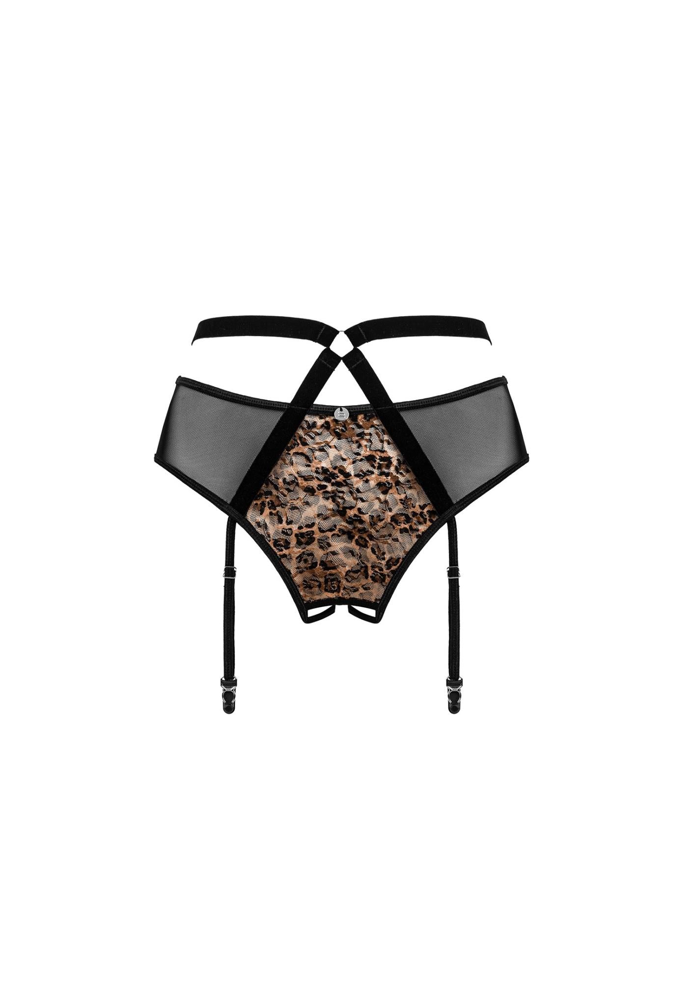Portjartier Obsessive Allunes cu imprimeu animal S/M