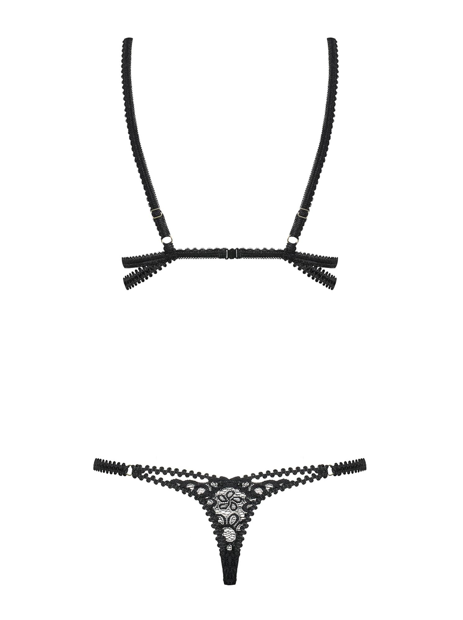 Body Obsessive Mixty din dantelă negru L/XL
