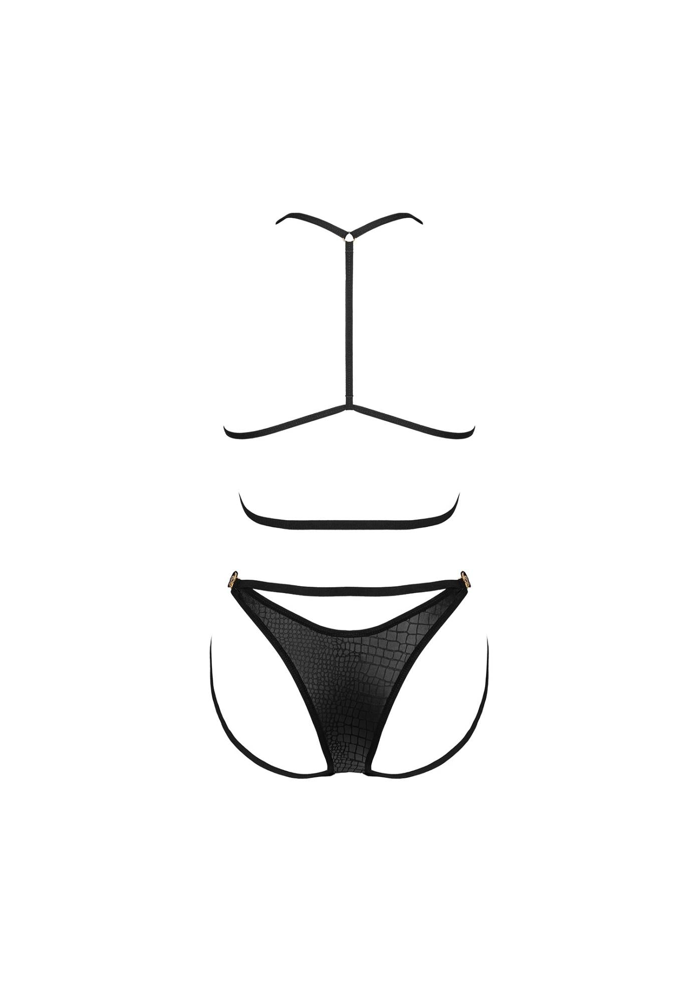 Set lenjerie intimă Cobra Nive Obsessive negru L/XL