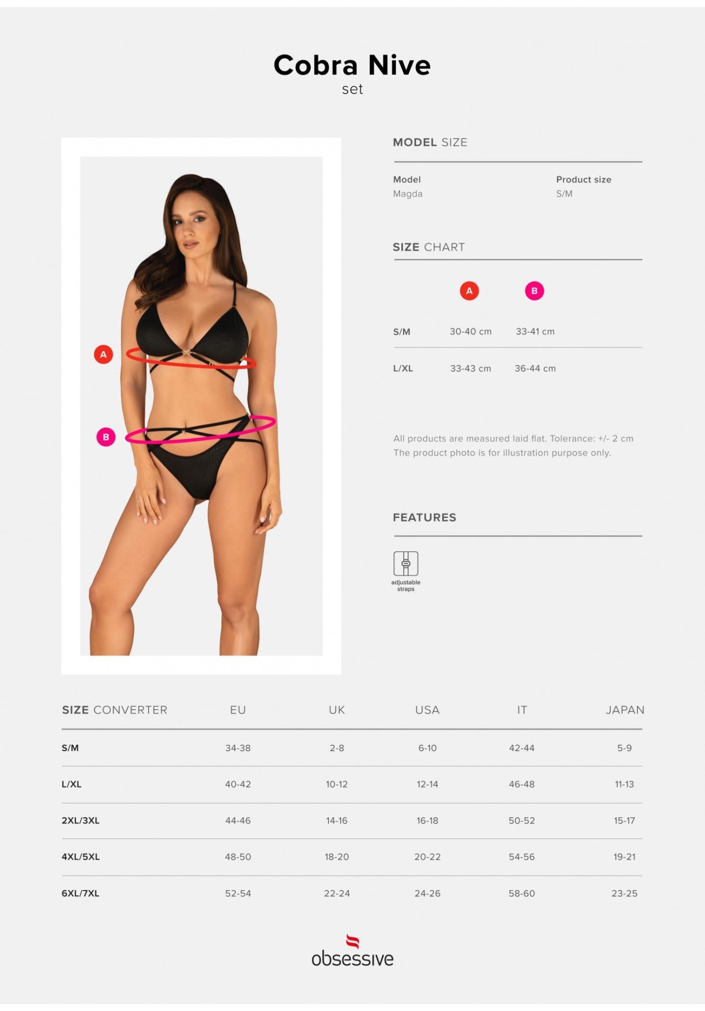Set lenjerie intimă Cobra Nive Obsessive negru L/XL