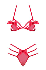 Set lenjerie erotică Giftella Obsessive roșie S/M
