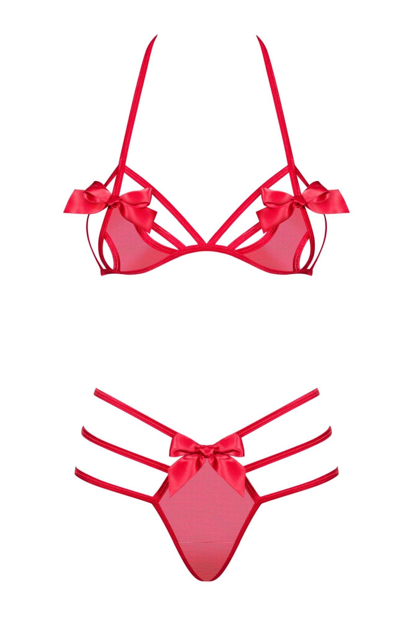 Set lenjerie erotică Giftella Obsessive roșie S/M