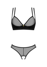 Set lenjerie intimă Obsessive Nesari, cu două piese, cu imprimeu deschis, negru XL/2XL