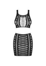 Set top și fustă Obsessive K102 negru S/M/L
