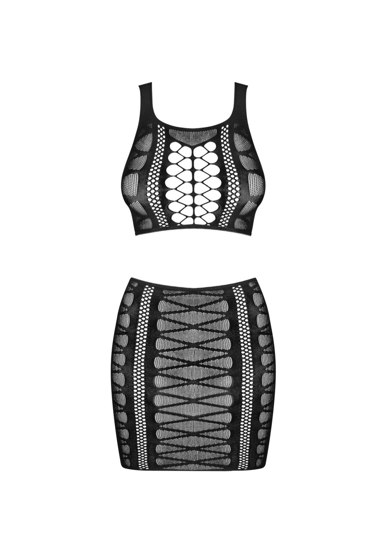 Set top și fustă Obsessive K102 negru S/M/L