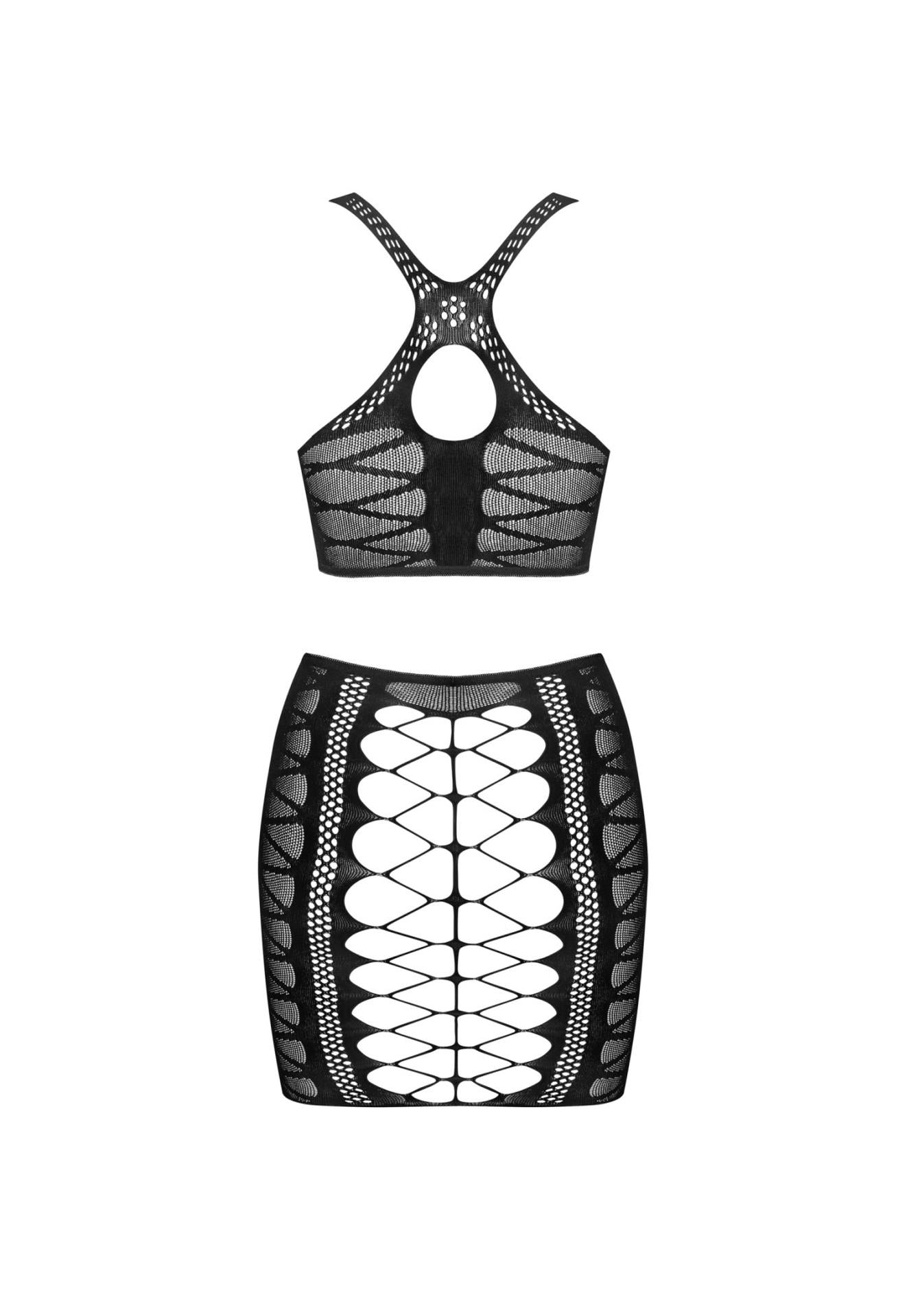 Set top și fustă Obsessive K102 negru S/M/L