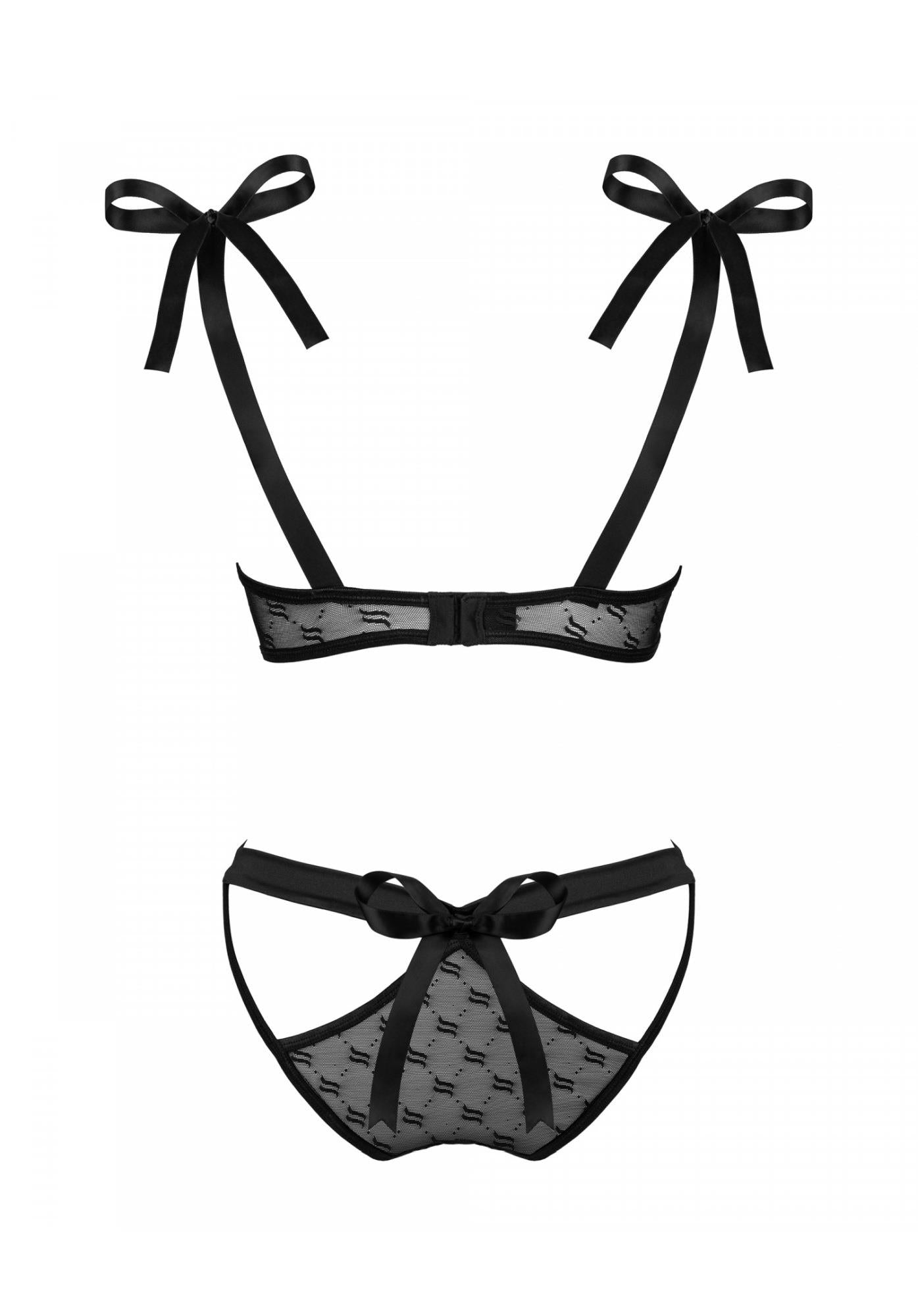 Set lenjerie intimă Obsessivia din 2 piese negru S/M