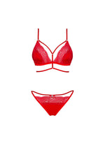 Set de două piese Obsessive Diyosa roșu XS/S