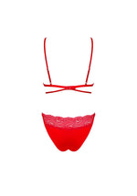 Set de două piese Obsessive Diyosa roșu XS/S