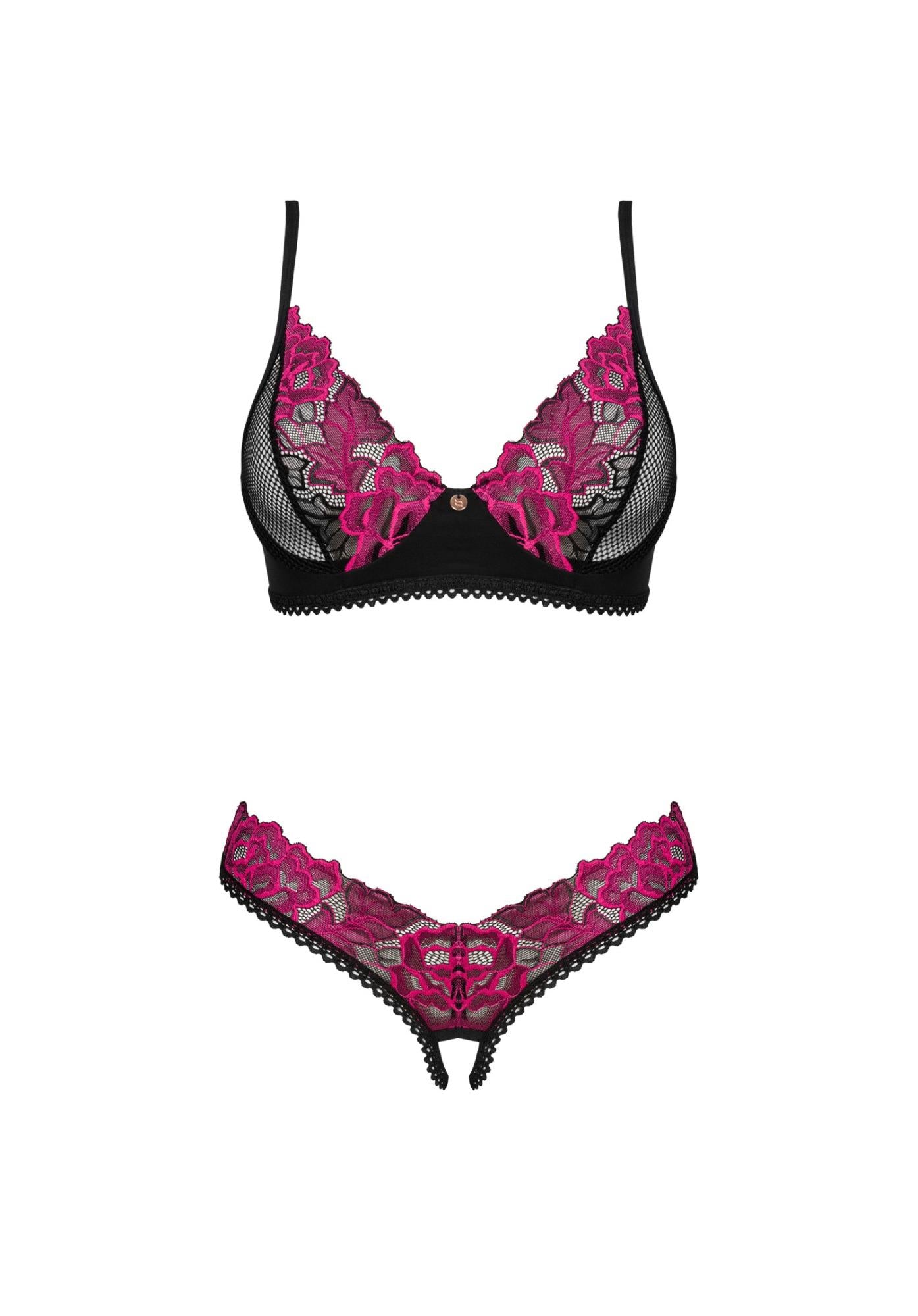 Set de lenjerie intimă Rosenty Obsessive XL 2XL deschis