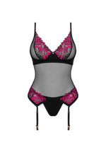 Corset și tanga Obsessive Rosenty Negru XS/S