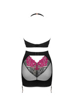 Set de lenjerie intimă Obsessive Rosenty XL 2XL negru