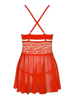 Babydoll Obsessive roșu cu tanga S/M