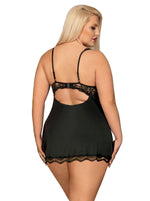 Luvae Babydoll cu tanga Obsessive Negru XXL