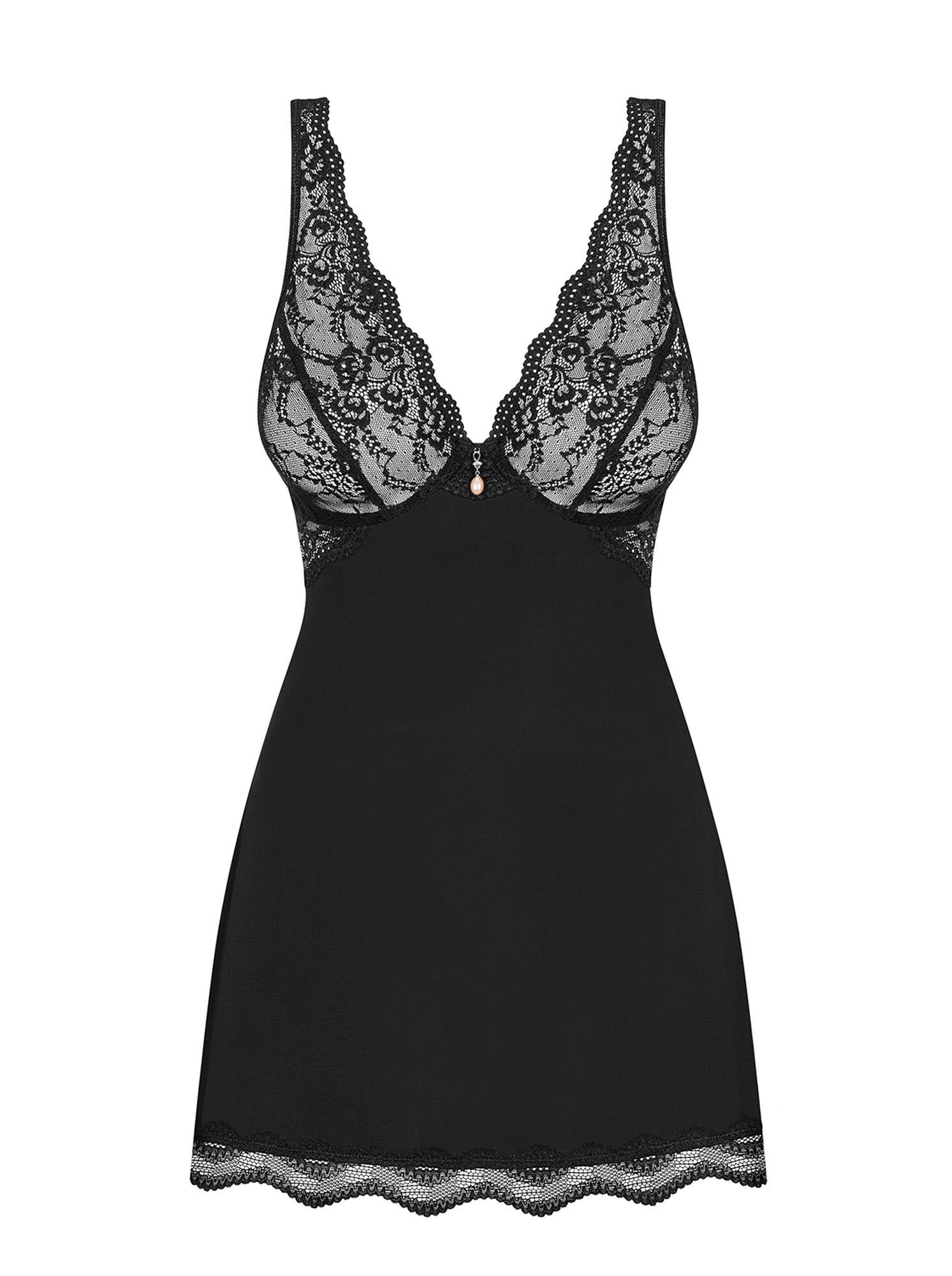 Luvae Babydoll cu tanga Obsessive Negru XXL