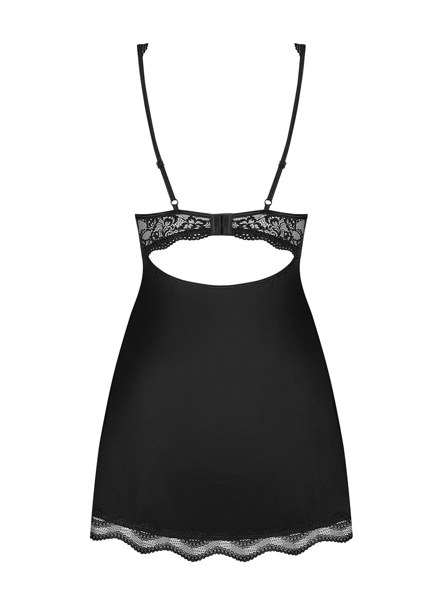 Luvae Babydoll cu tanga Obsessive Negru XXL