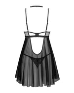 Donarella Obsessive Babydoll din dantelă cu tanga și choker M/L