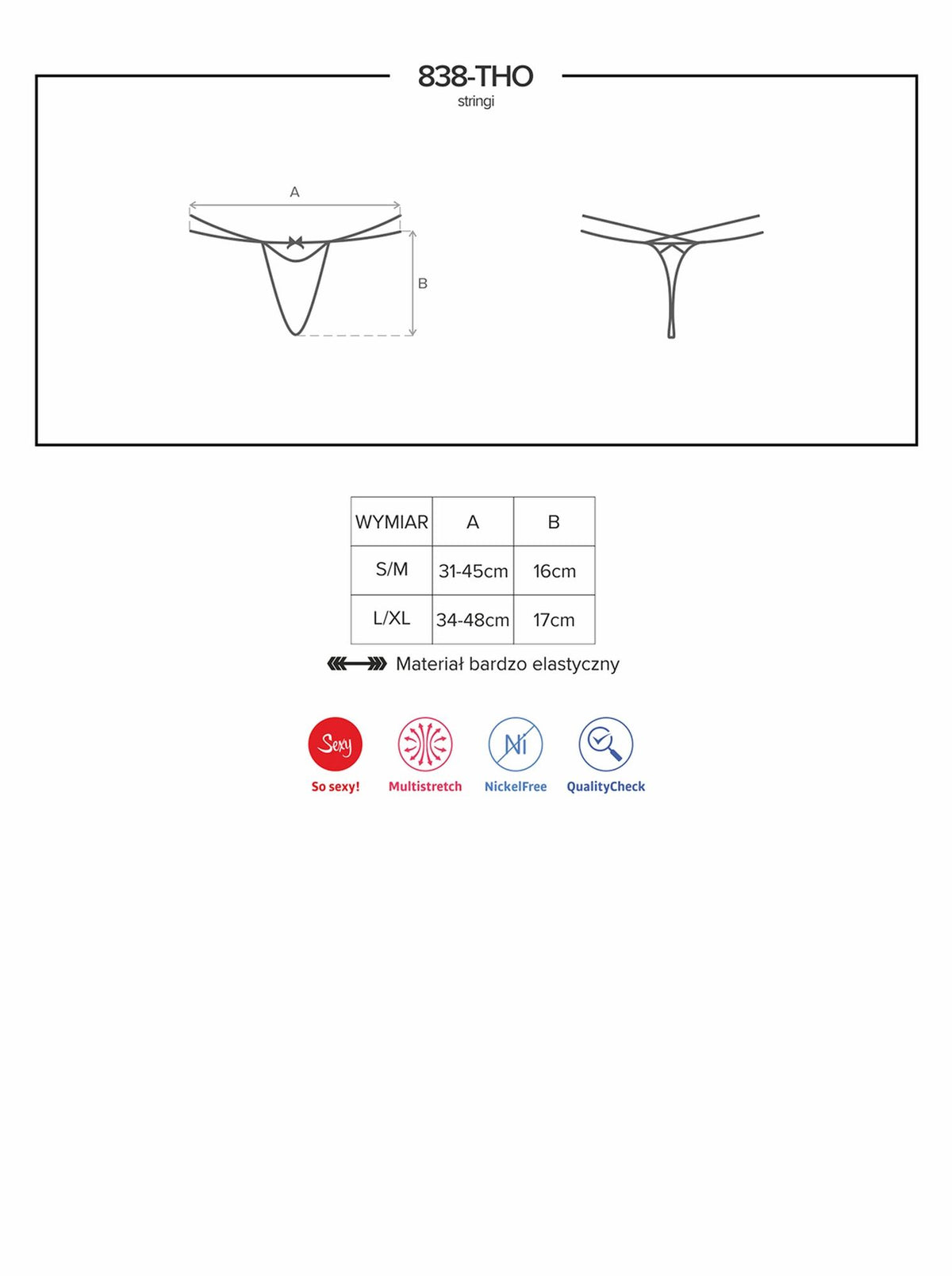 Tanga Obsessive cu fundă și decolteu S/M