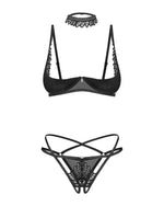 Set lenjerie intimă Donarella Obsessive cu imprimeu deschis XS/S