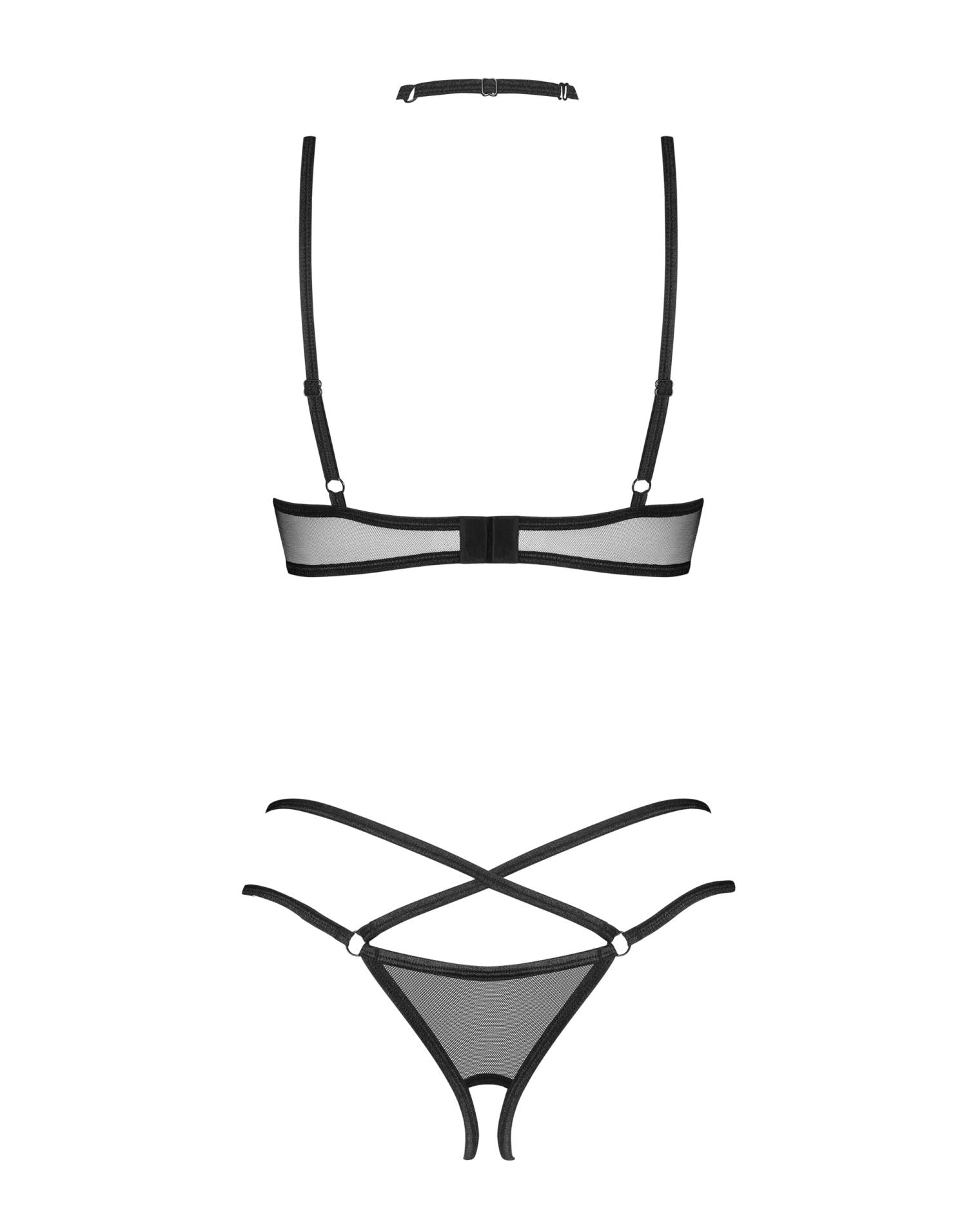 Set lenjerie intimă Donarella Obsessive cu imprimeu deschis XS/S