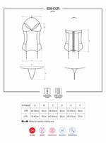 Corset și tanga Obsessive din dantelă roșie S/M