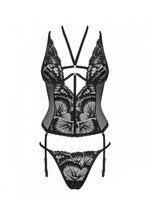 Corset Obsessive Alessya din dantelă negru XS/S