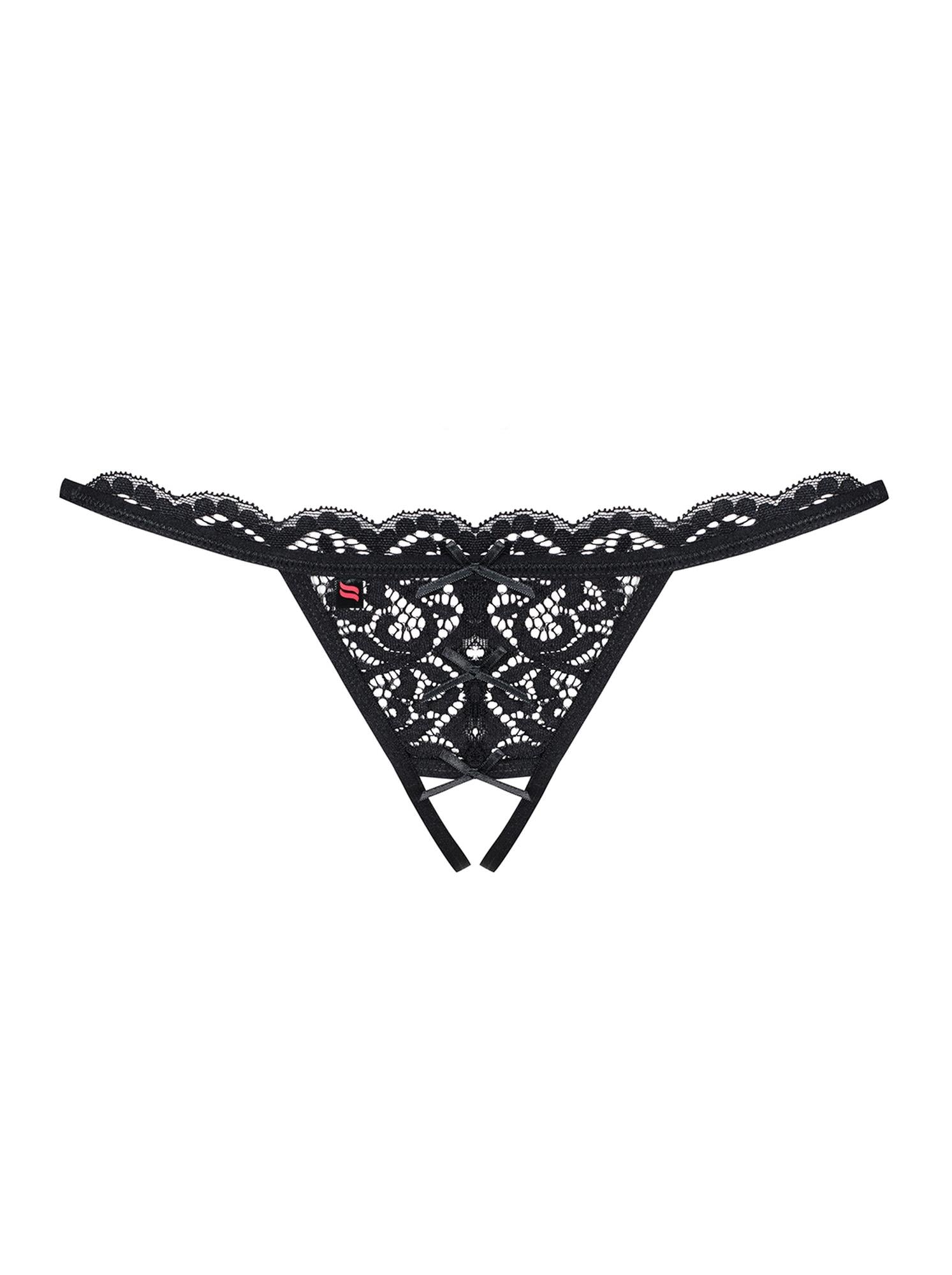 Tanga Obsessive cu funde și dantelă, mărimea S/M